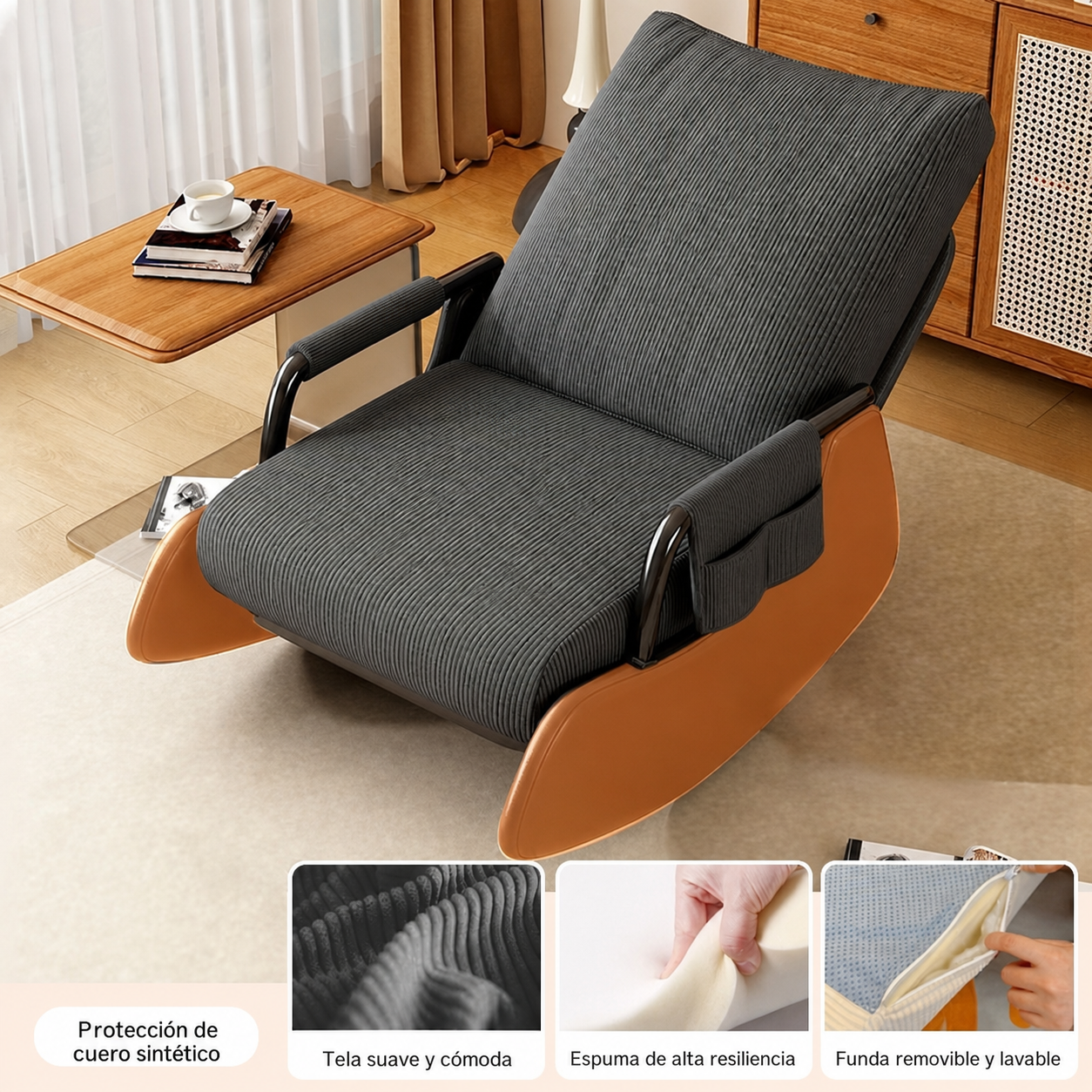 Sillón Reclinable Individual con Reposapiés Ajustable