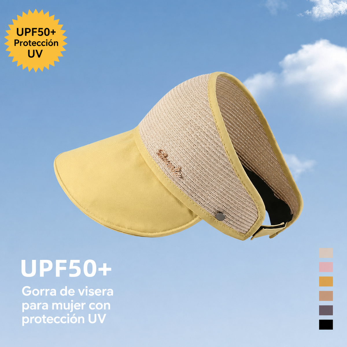 Gorra de visera para mujer con protección UV