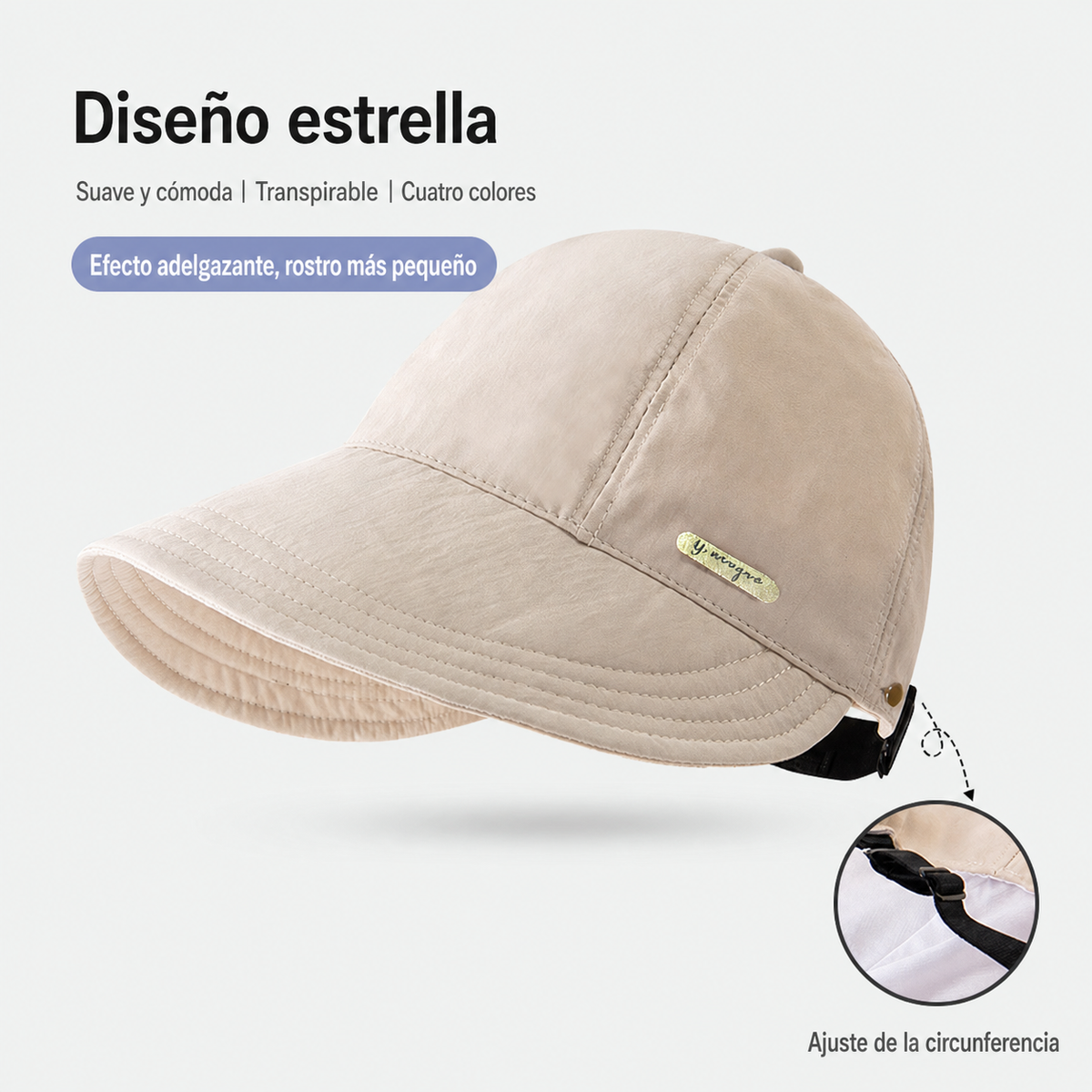 Gorra de visera para mujer con protección UV