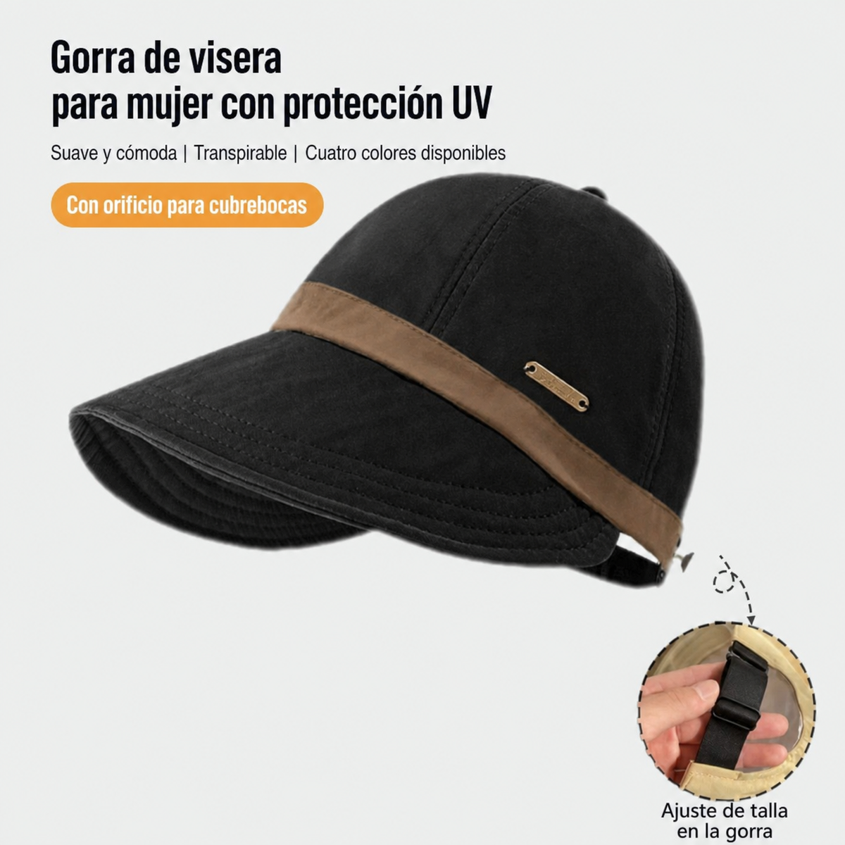 Gorra de visera para mujer con protección UV