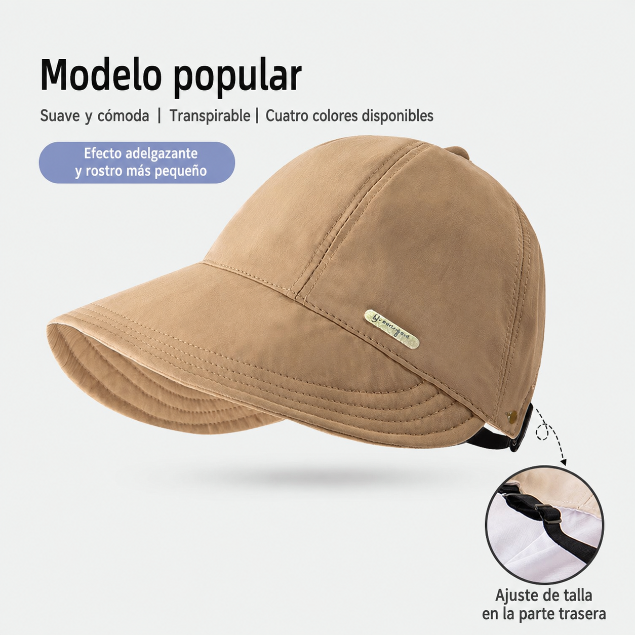 Gorra de visera para mujer con protección UV