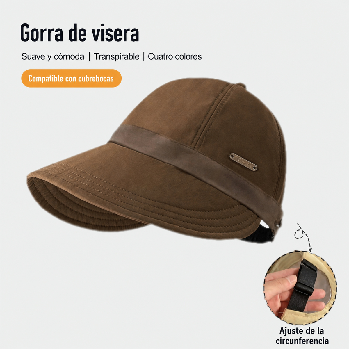Gorra de visera para mujer con protección UV