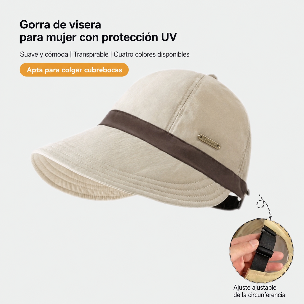 Gorra de visera para mujer con protección UV