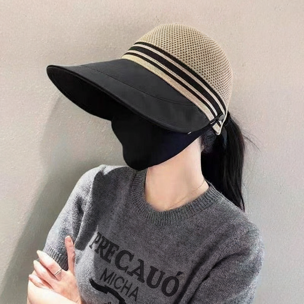 Gorra bicolor con protección UV para mujer - 8