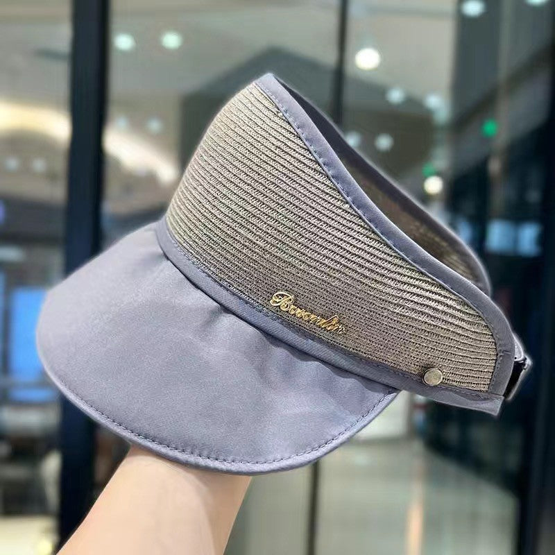 Gorra bicolor con protección UV para mujer