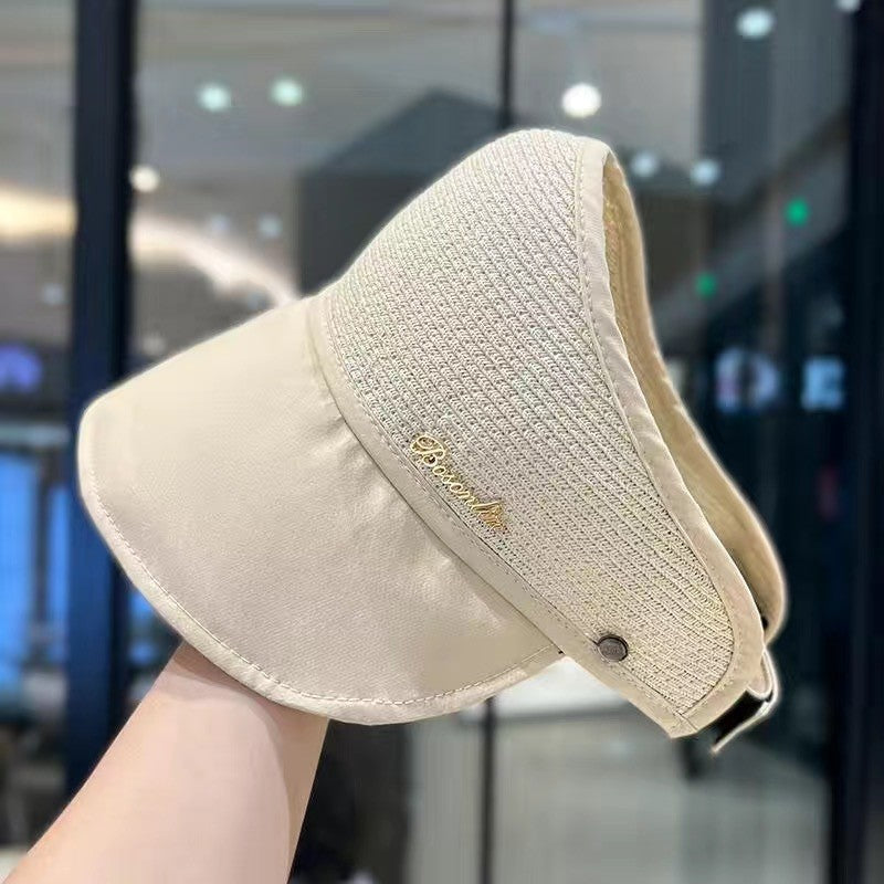 Gorra bicolor con protección UV para mujer