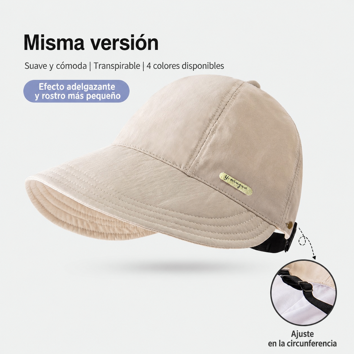 Gorra bicolor con protección UV para mujer
