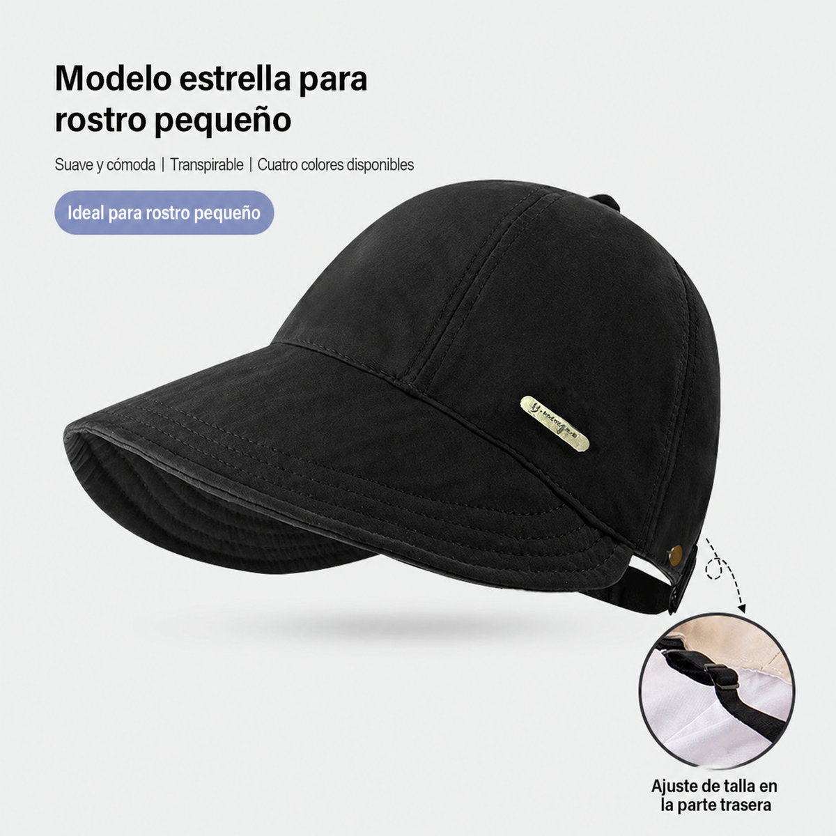 Gorra bicolor con protección UV para mujer