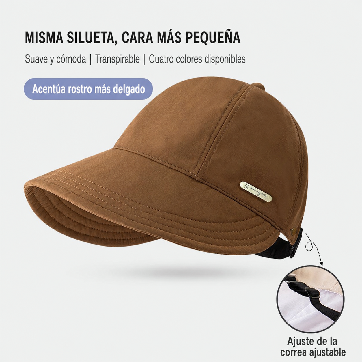 Gorra bicolor con protección UV para mujer