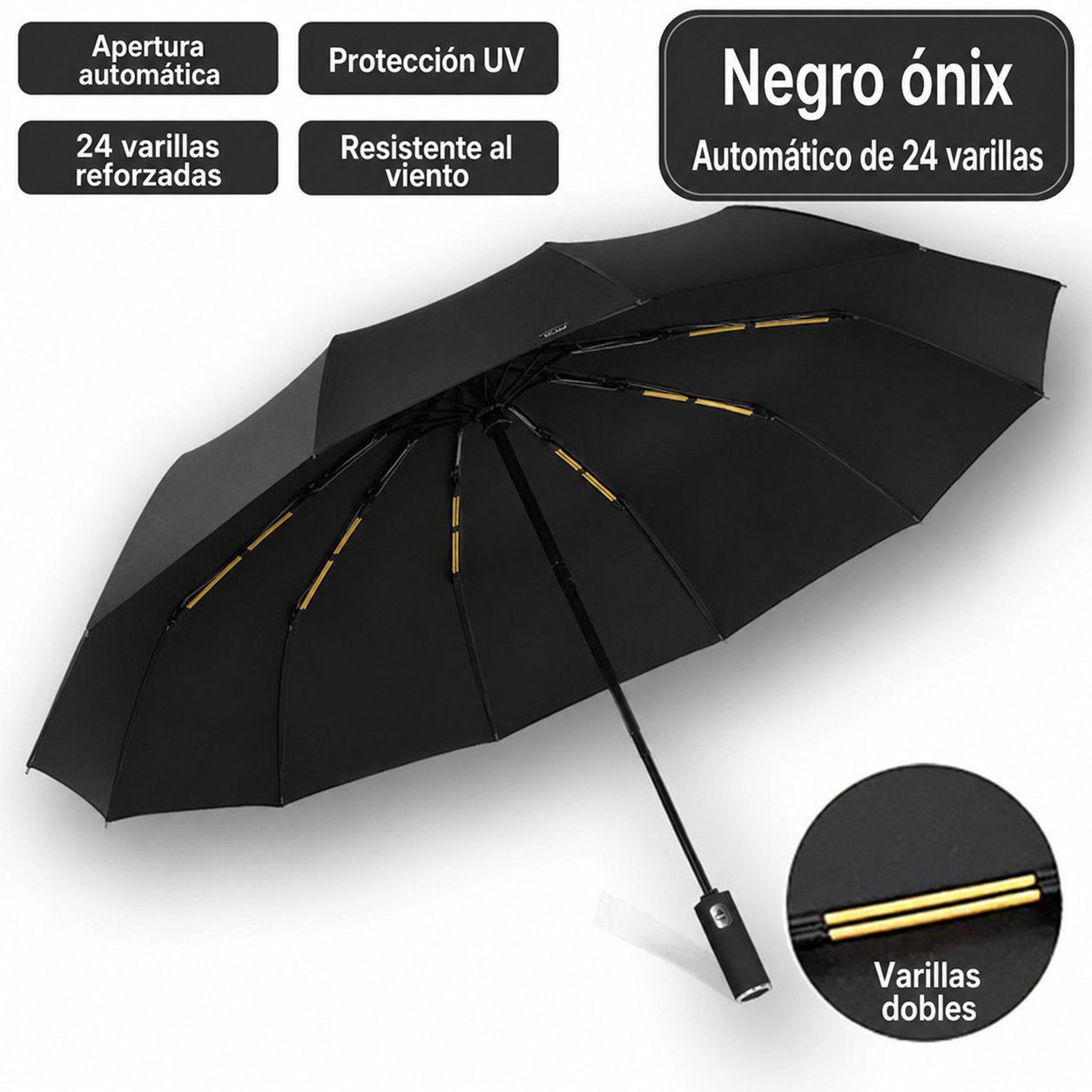 Paraguas Plegable Automático Sol y Lluvia UPF50+