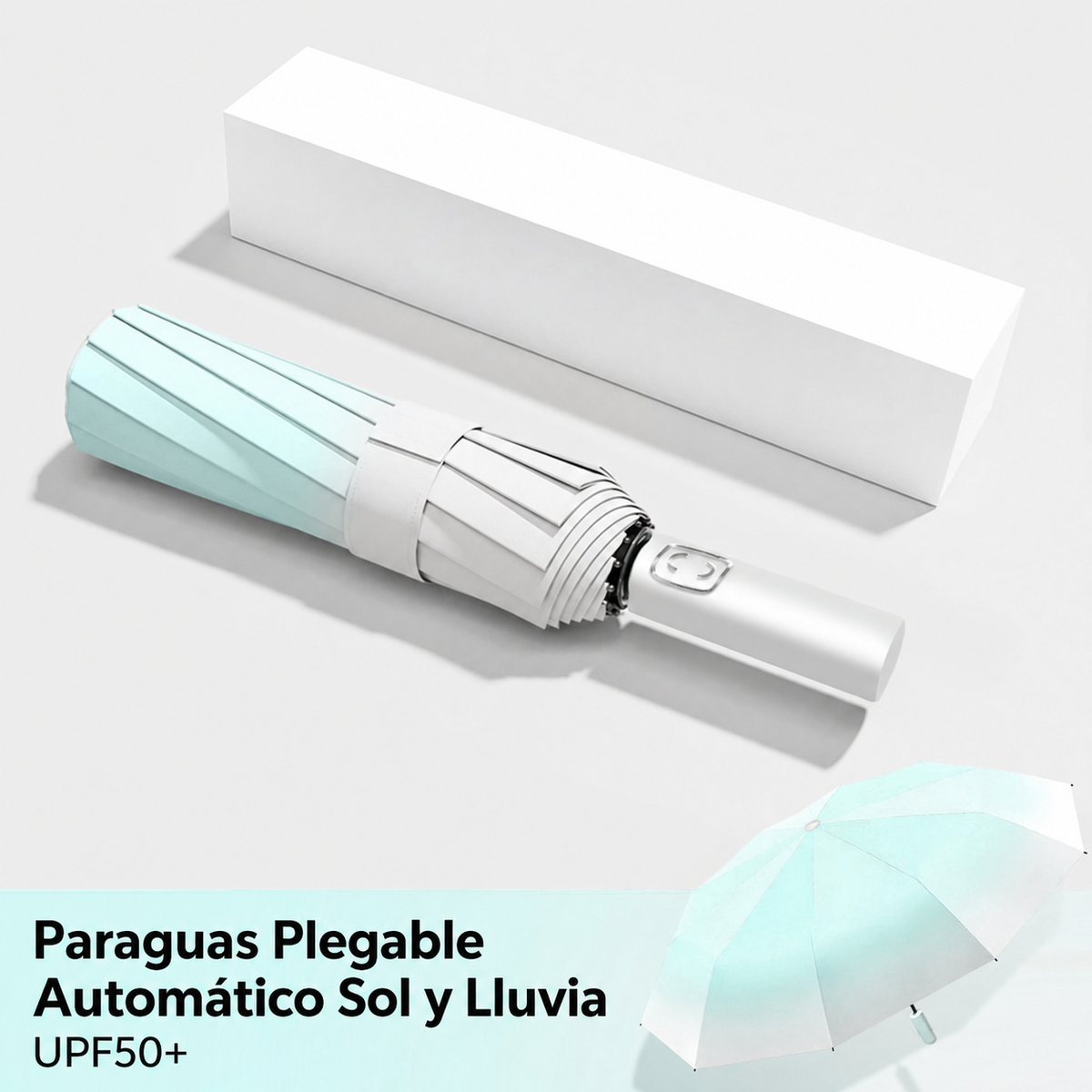 Paraguas Plegable Automático Sol y Lluvia UPF50+