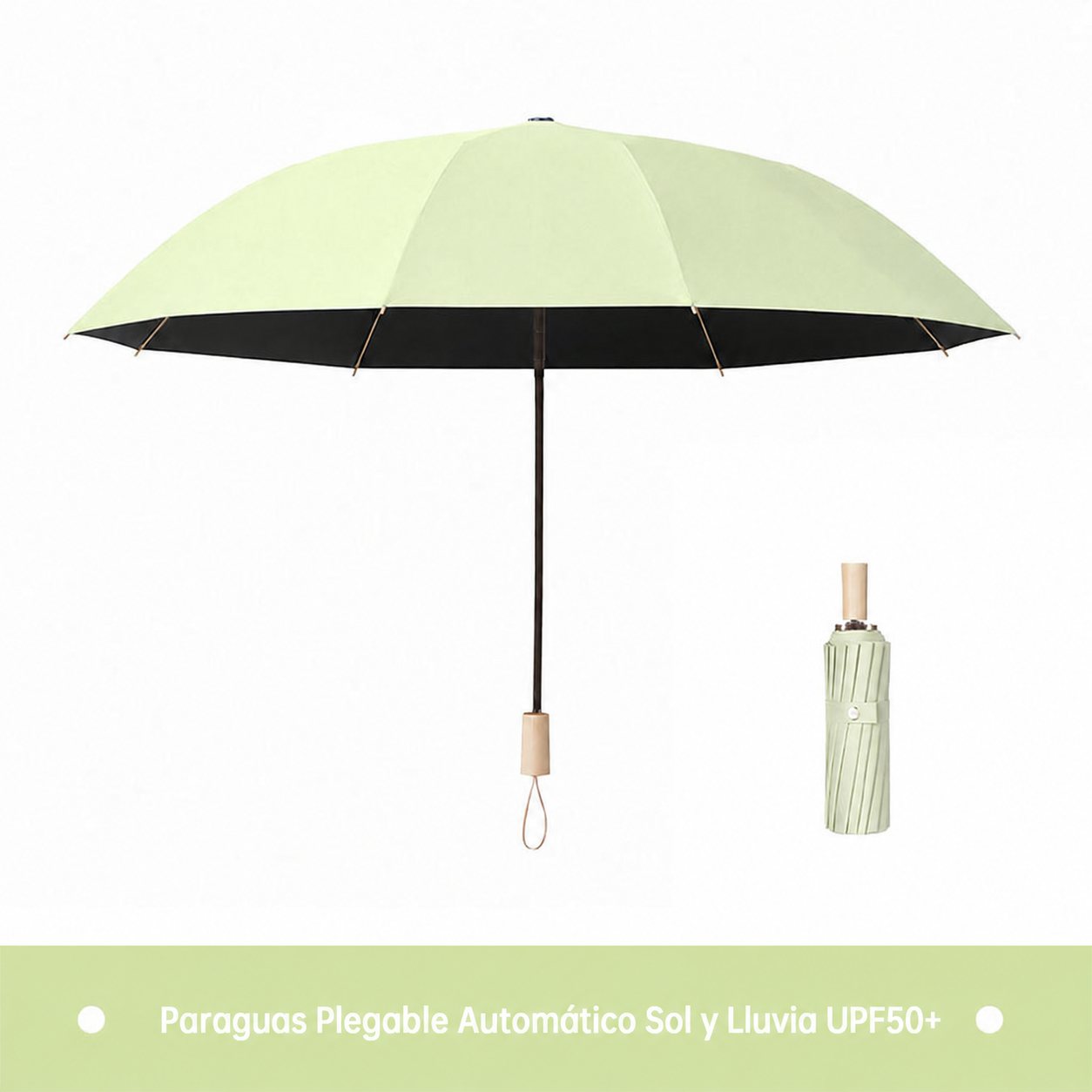 Paraguas Plegable Automático Sol y Lluvia UPF50+