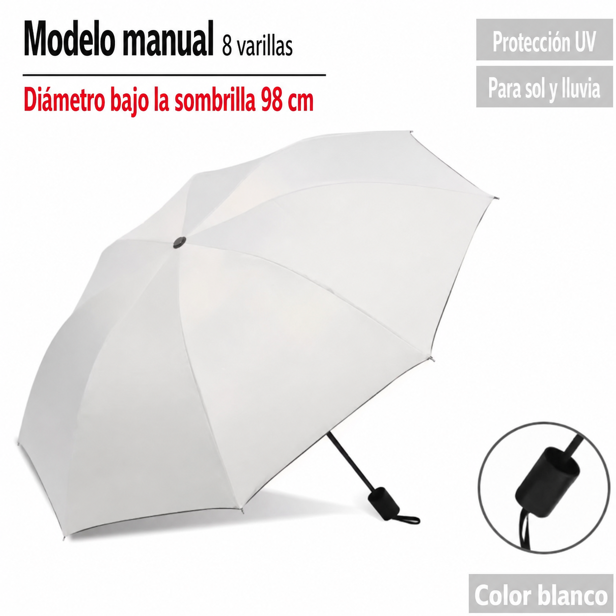 Paraguas Plegable Automático Sol y Lluvia UPF50+