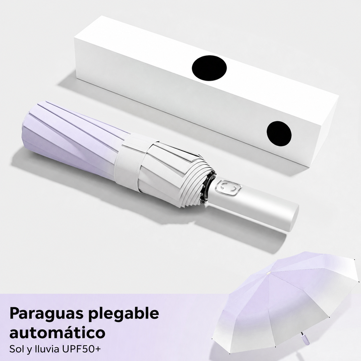 Paraguas Plegable Automático Sol y Lluvia UPF50+
