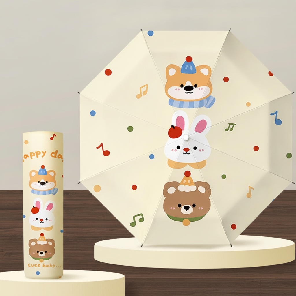 Paraguas Plegable Infantil UPF50+ con Diseños Divertidos