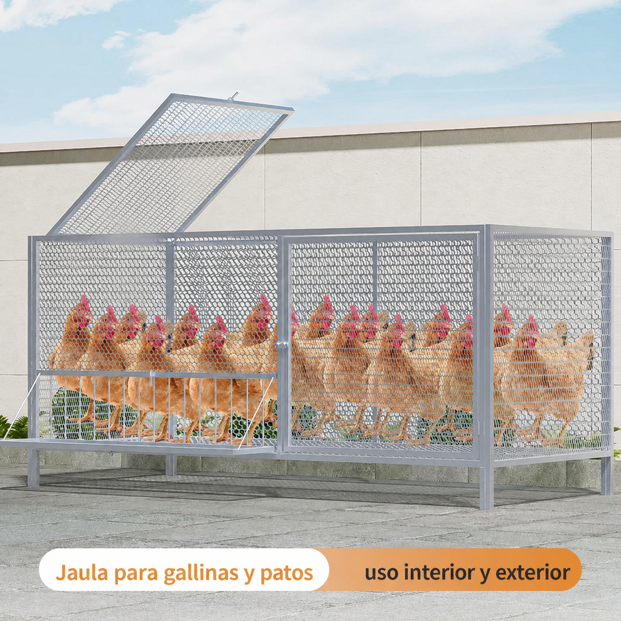 Jaula para gallinas y patos uso interior y exterior