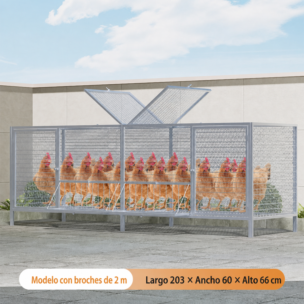 Jaula para gallinas y patos uso interior y exterior