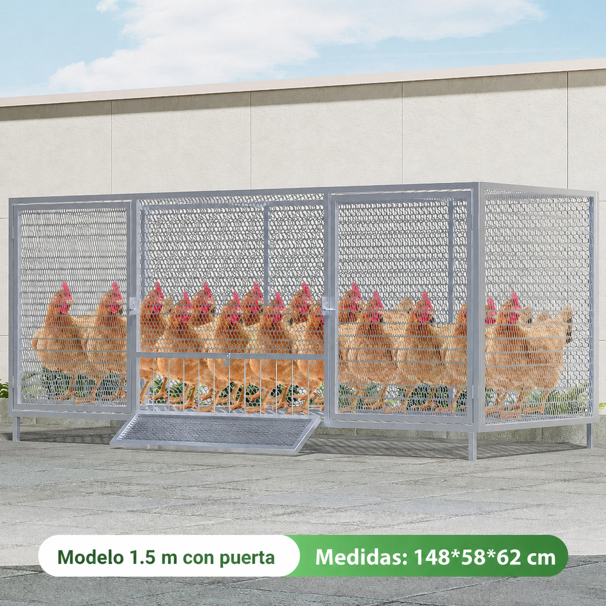 Jaula para gallinas y patos uso interior y exterior