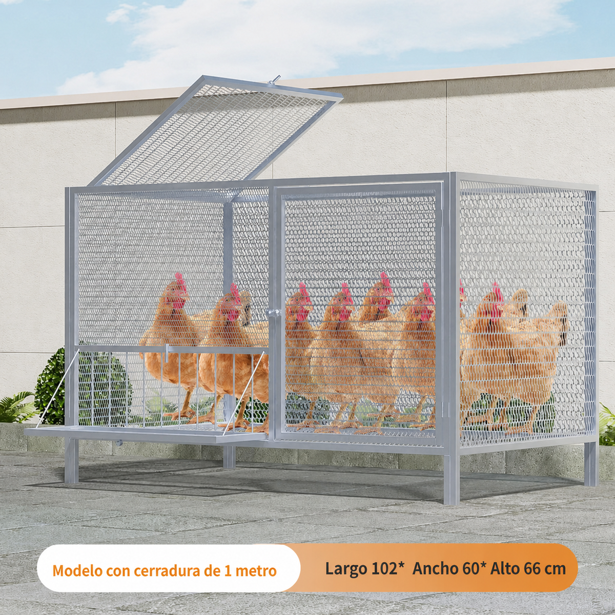 Jaula para gallinas y patos uso interior y exterior