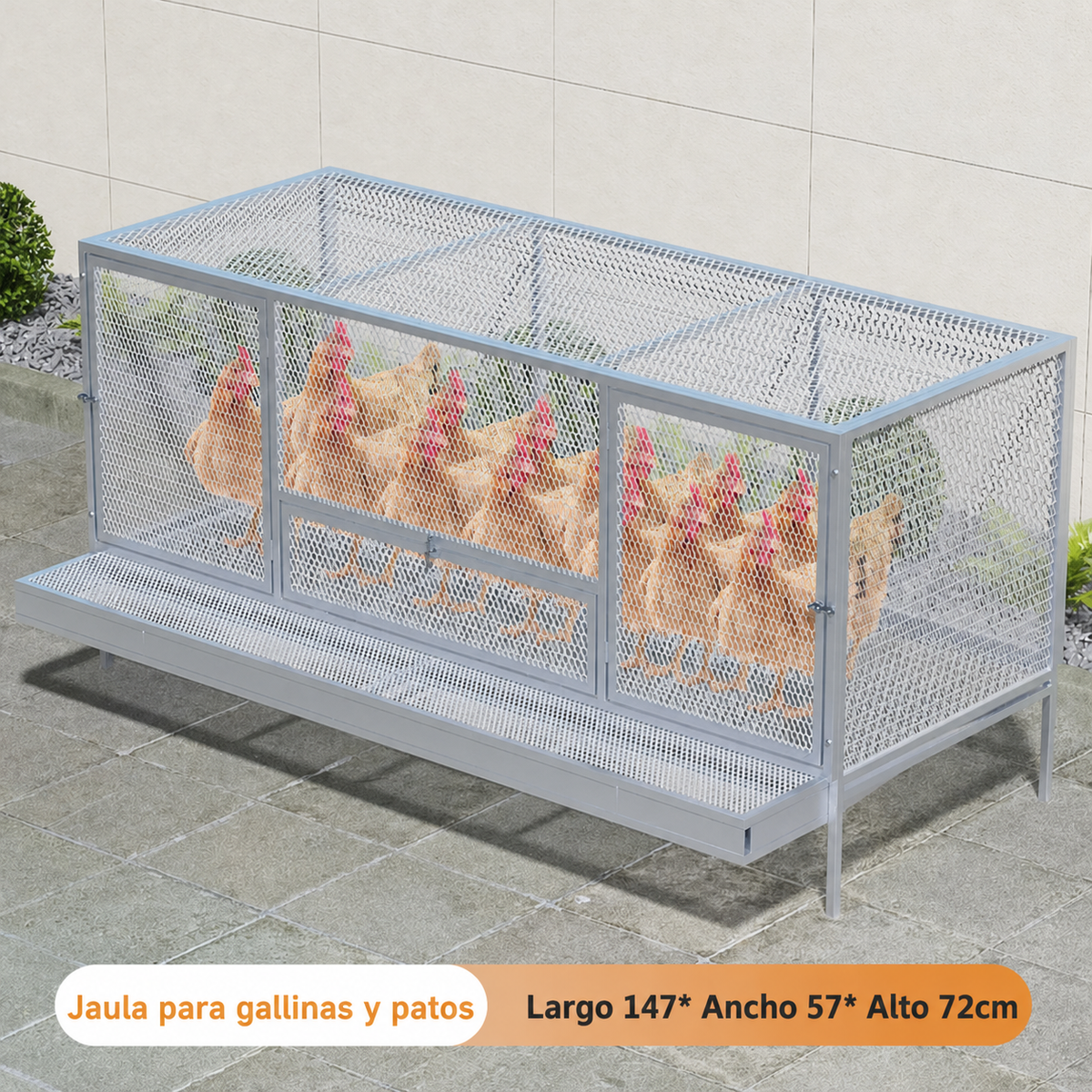 Jaula para gallinas y patos uso interior y exterior