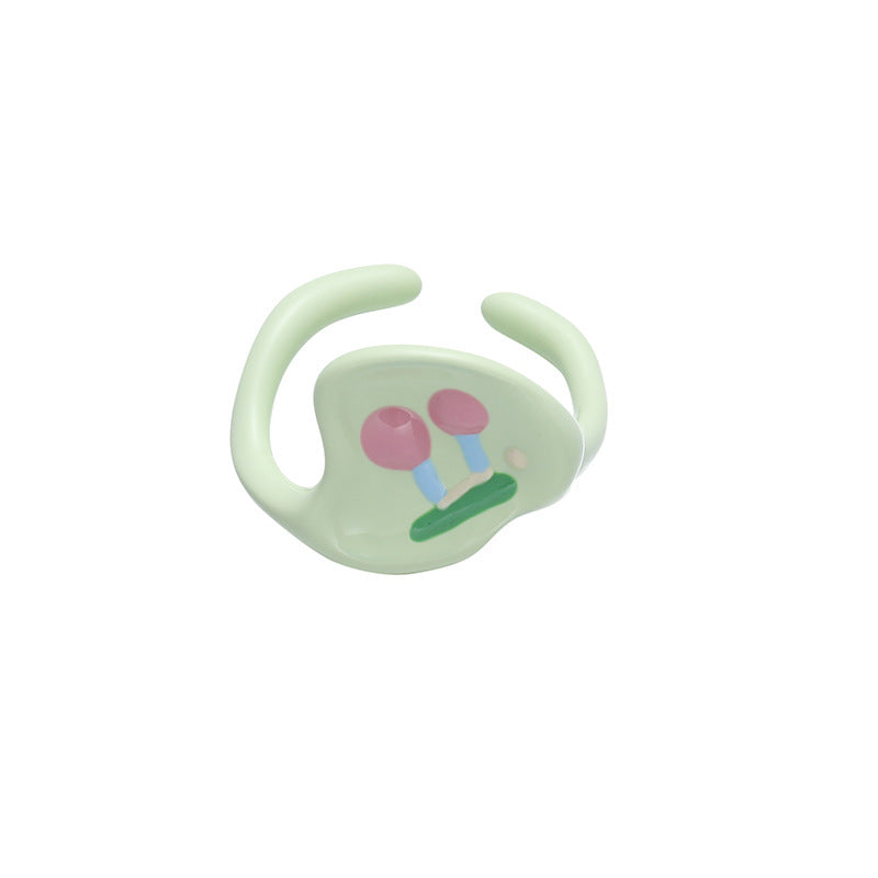 Anillo de cobre con esmalte de colores para mujer - 6