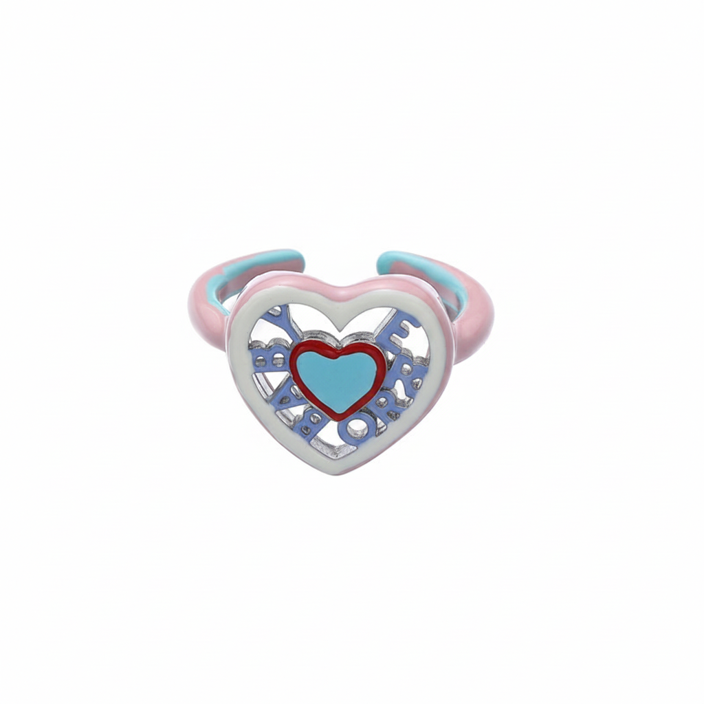 Anillo de cobre con esmalte de colores para mujer - 7