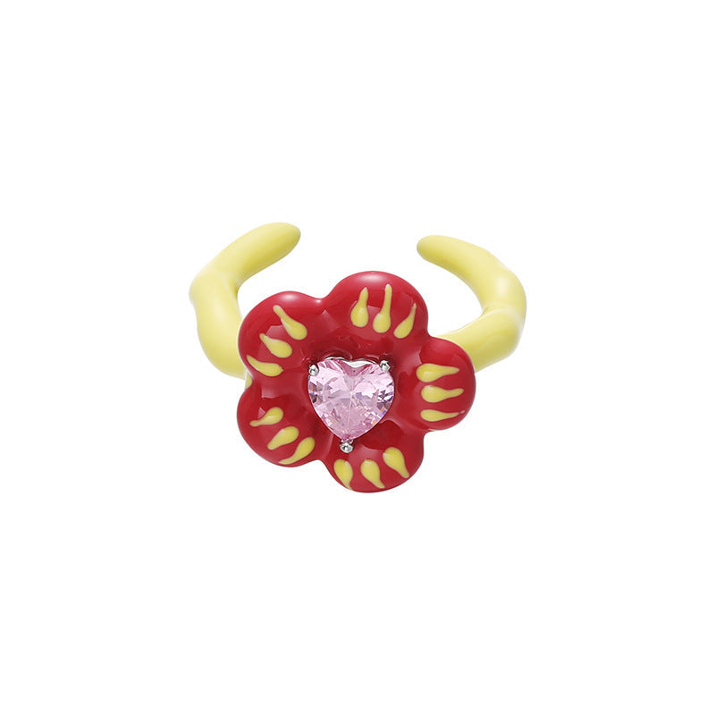 Anillo de cobre con esmalte de colores para mujer - 10