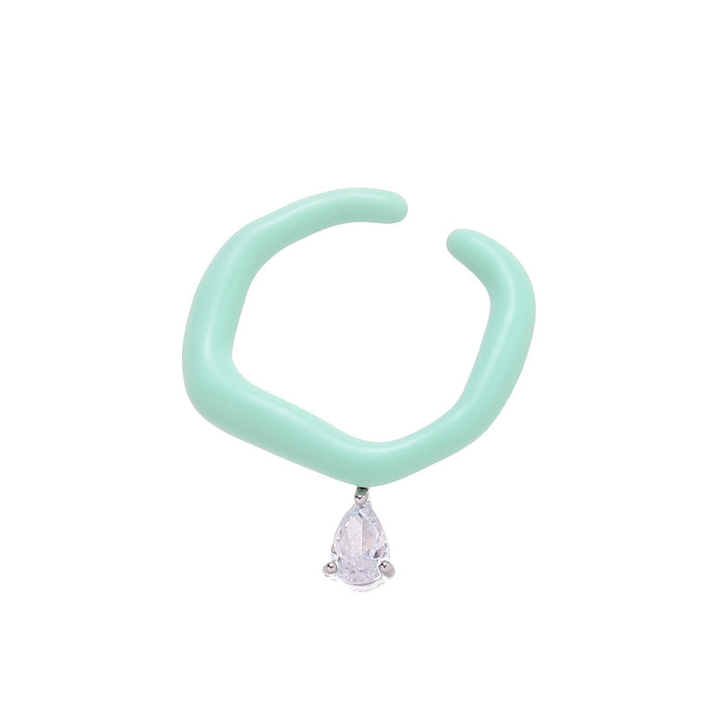 Anillo de cobre con esmalte de colores para mujer