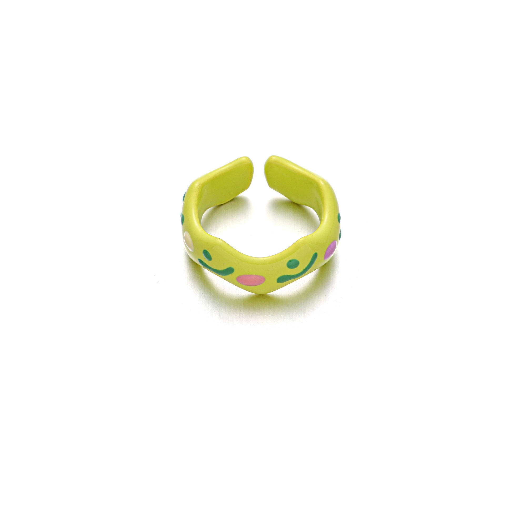 Anillo de cobre con esmalte de colores para mujer