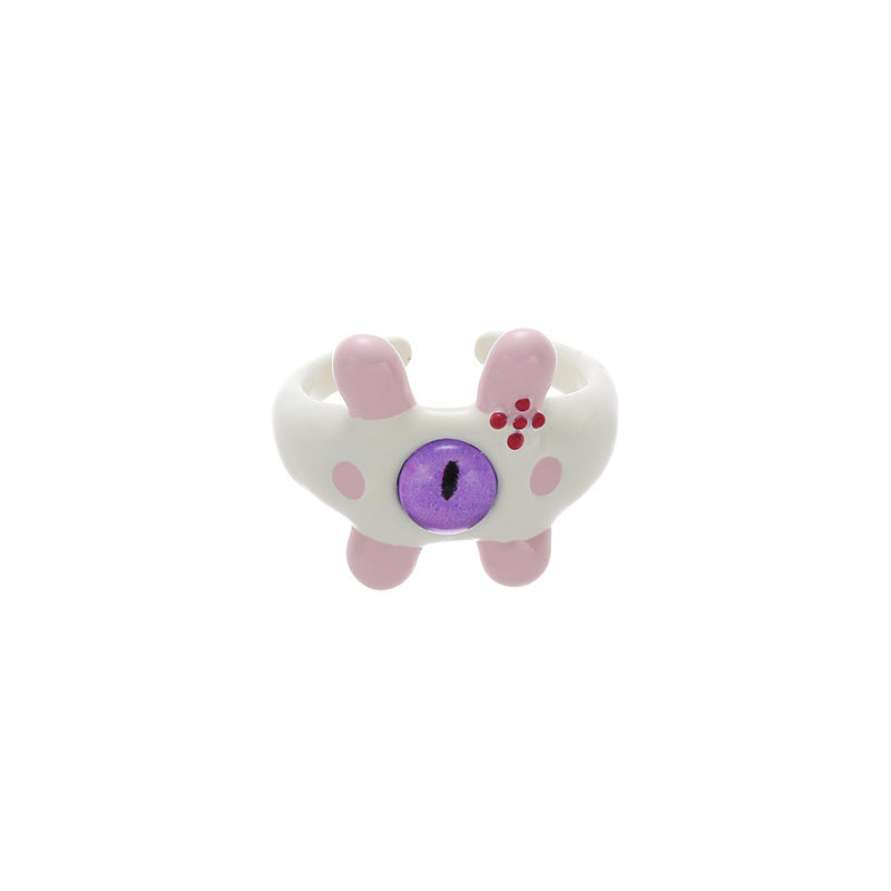 Anillo de cobre con esmalte de colores para mujer
