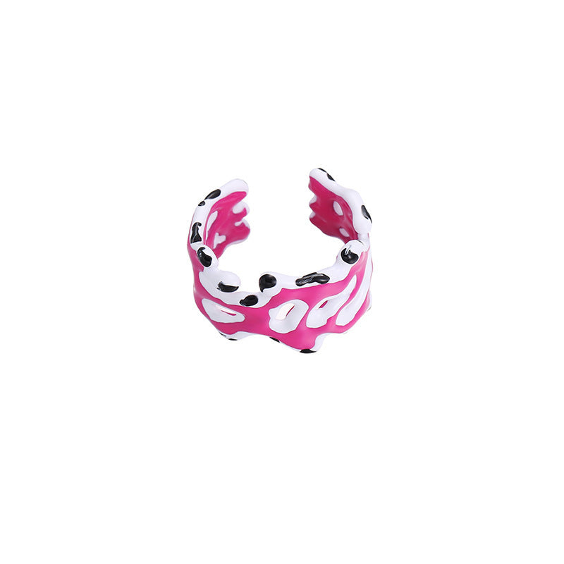 Anillo de cobre con esmalte de colores para mujer