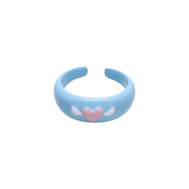 Anillo de cobre con esmalte de colores para mujer