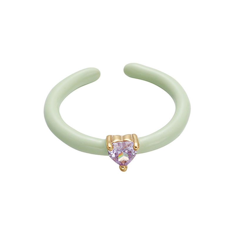 Anillo de cobre con esmalte de colores para mujer