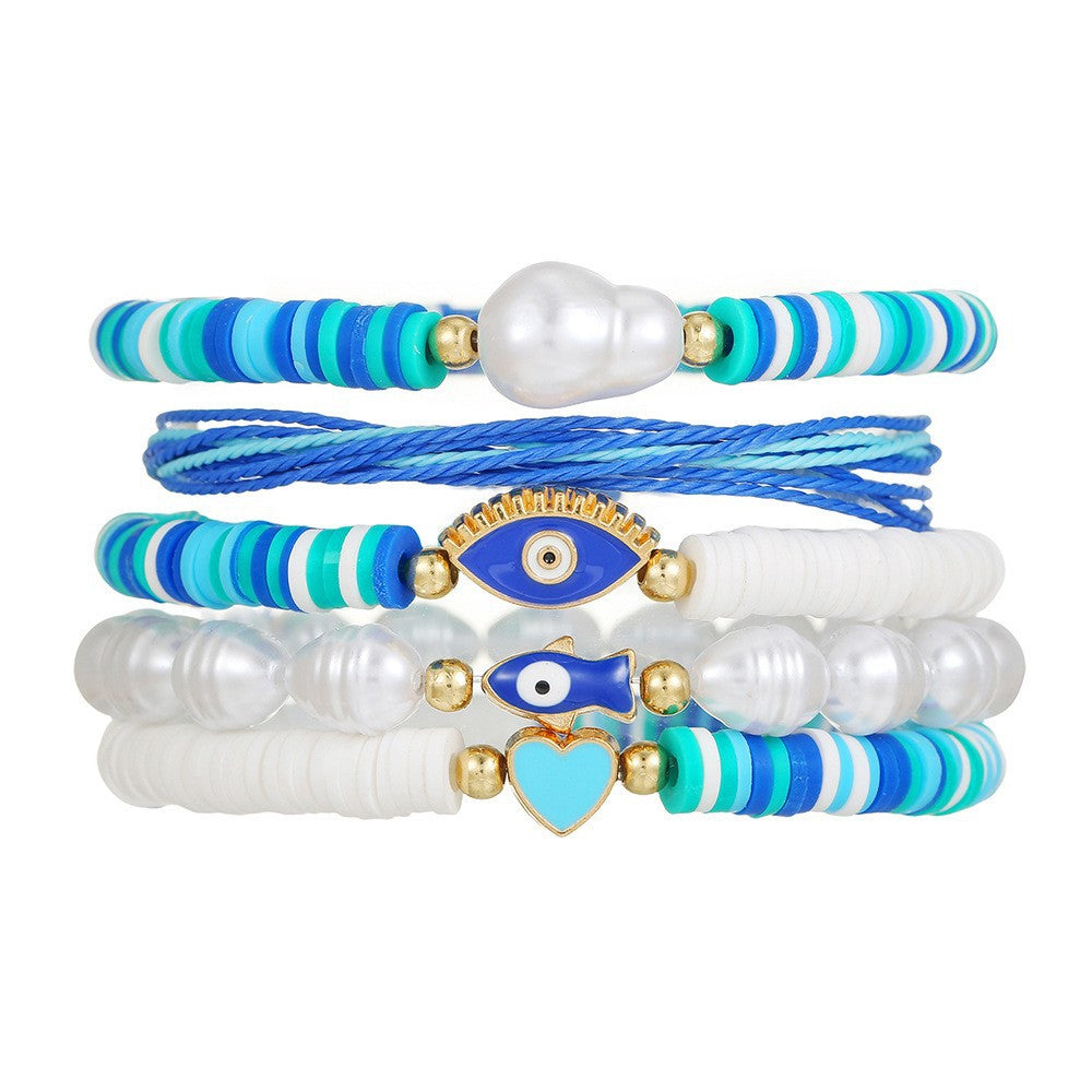 Pulsera de Cuentas con Corazón y Pez Artesanal