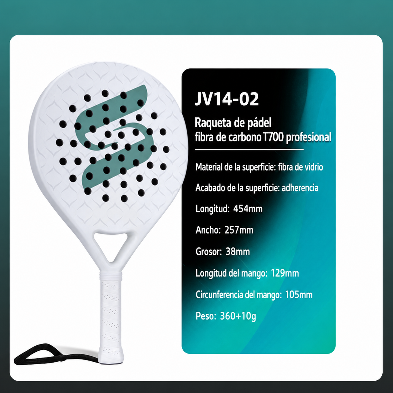 Raqueta de Pádel Fibra de Carbono T700 Profesional
