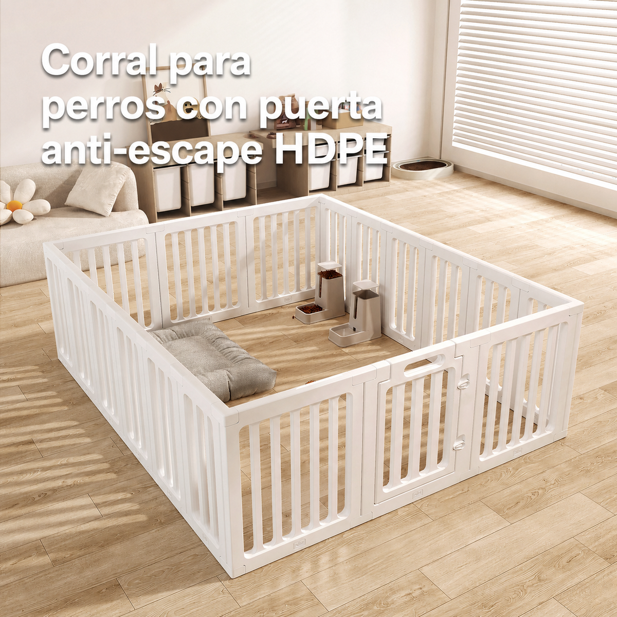 Corral para perros con puerta anti-escape HDPE - 1