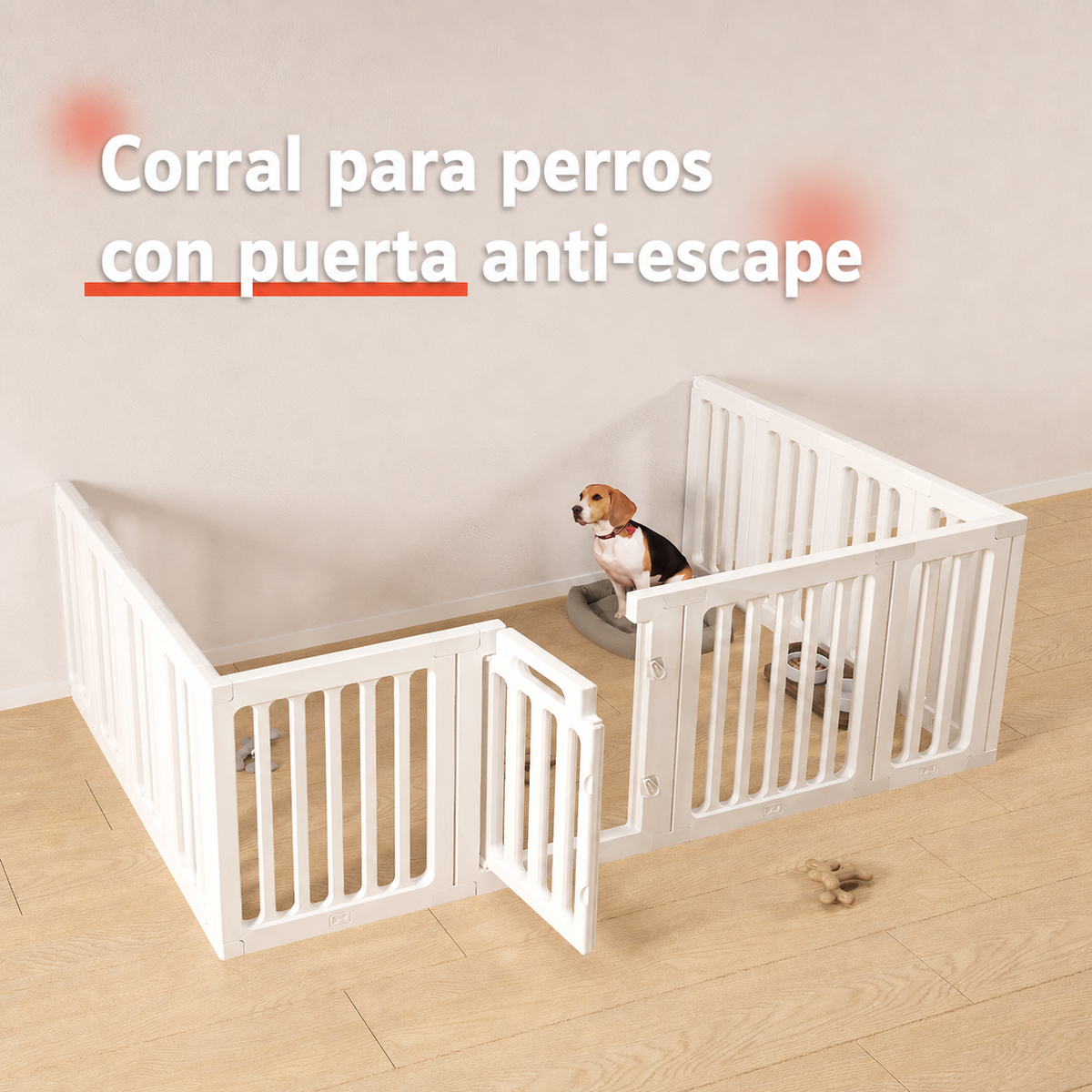 Corral para perros con puerta anti-escape HDPE - 3
