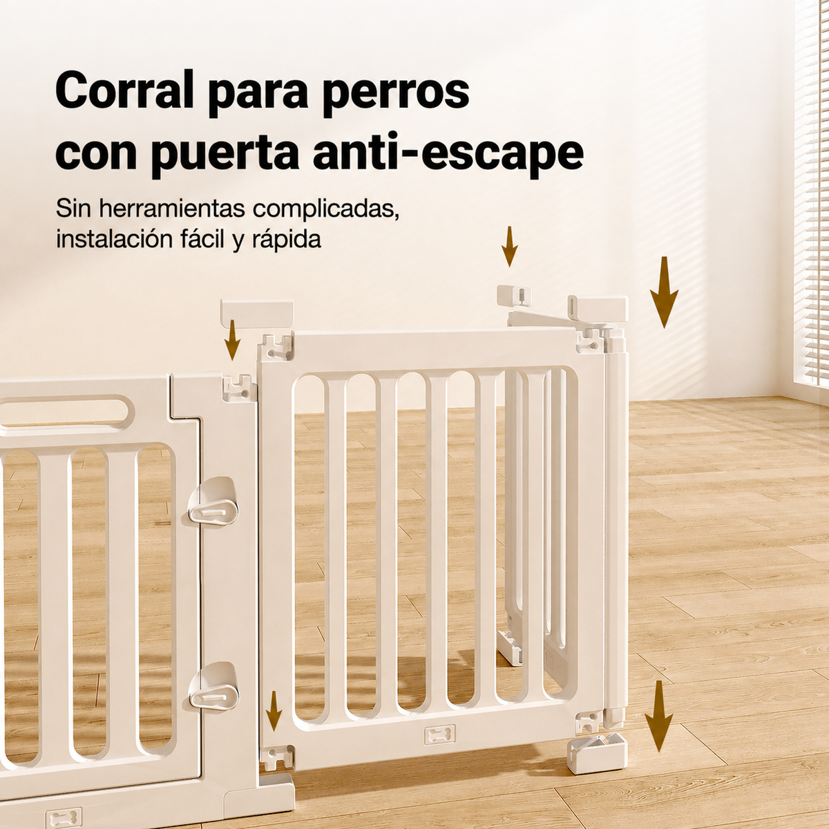 Corral para perros con puerta anti-escape HDPE - 4