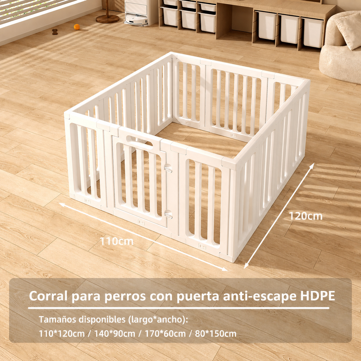 Corral para perros con puerta anti-escape HDPE - 9