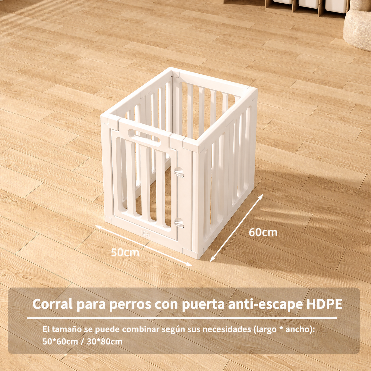 Corral para perros con puerta anti-escape HDPE