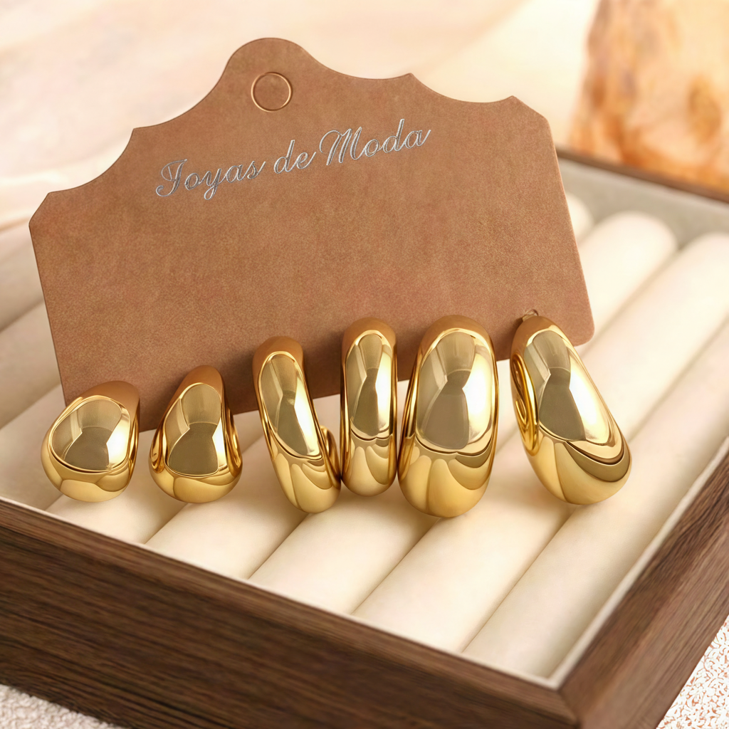 Set de 3 Aretes Geométricos Estilo Minimal Mujer - 2