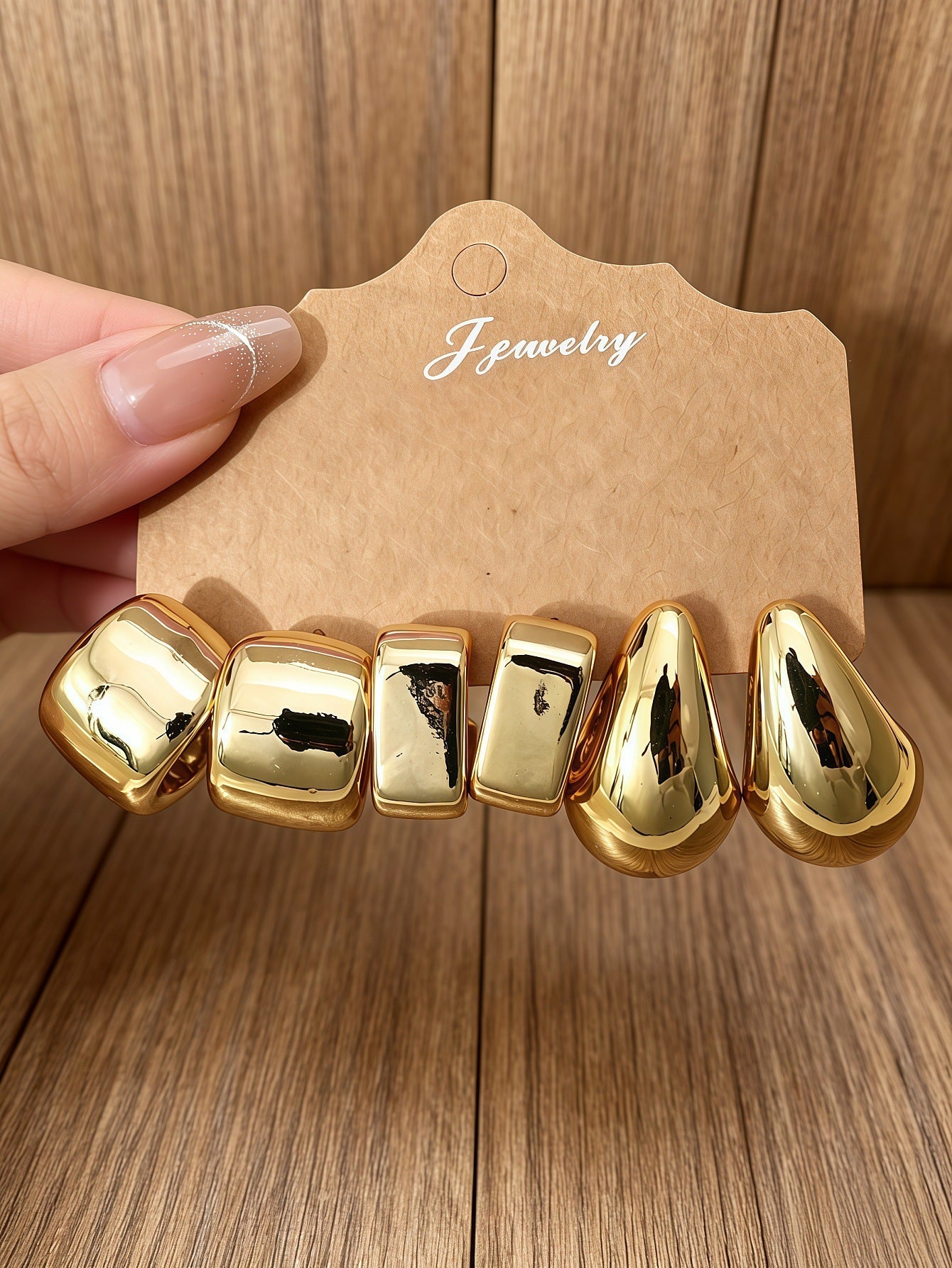 Set de 3 Aretes Geométricos Estilo Minimal Mujer