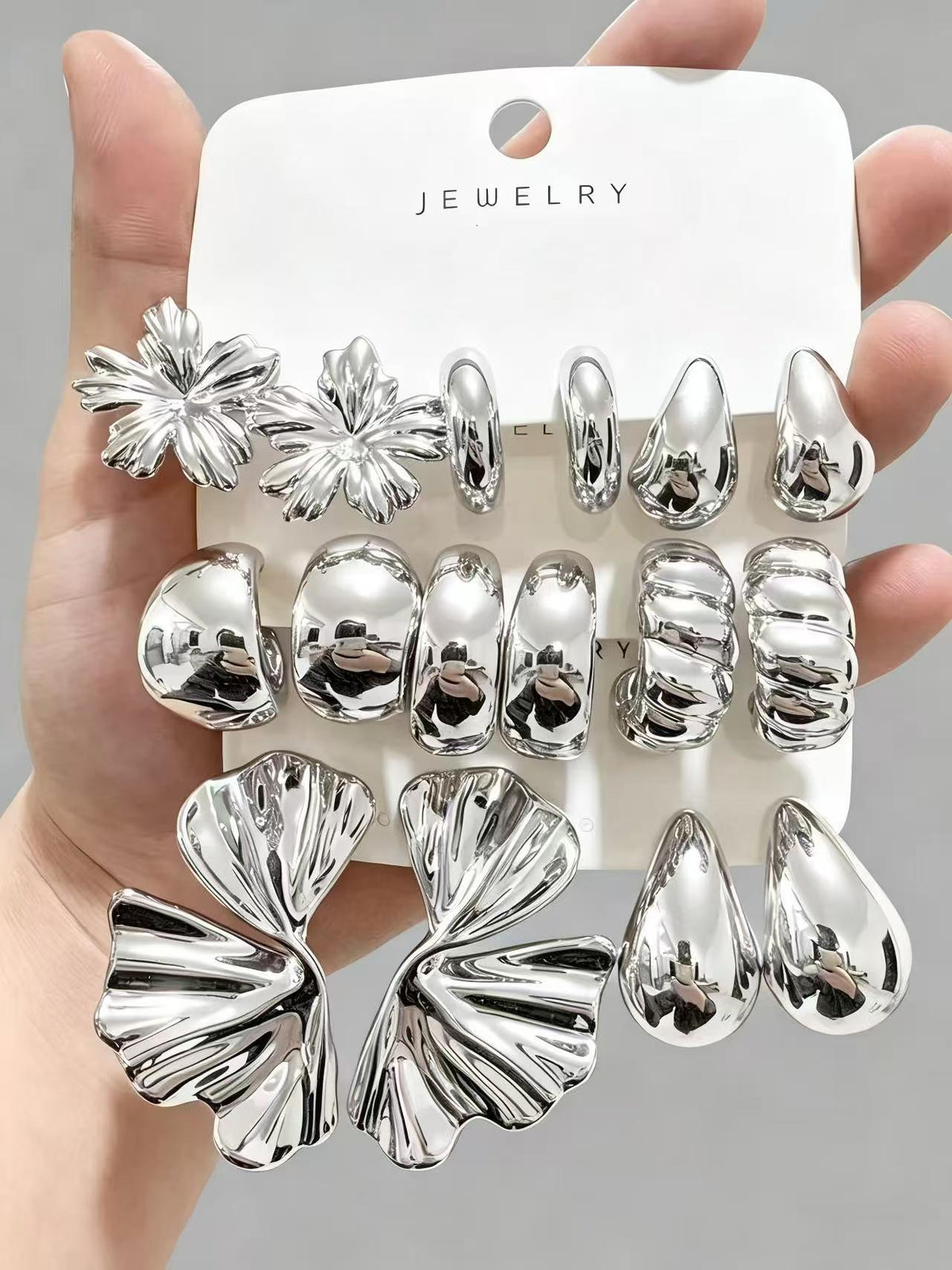 Set de 3 Aretes Geométricos Estilo Minimal Mujer