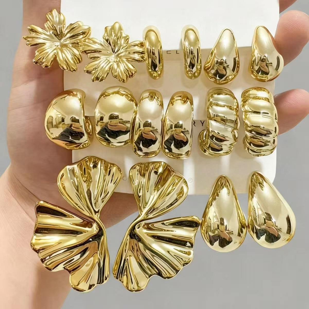 Set de 3 Aretes Geométricos Estilo Minimal Mujer