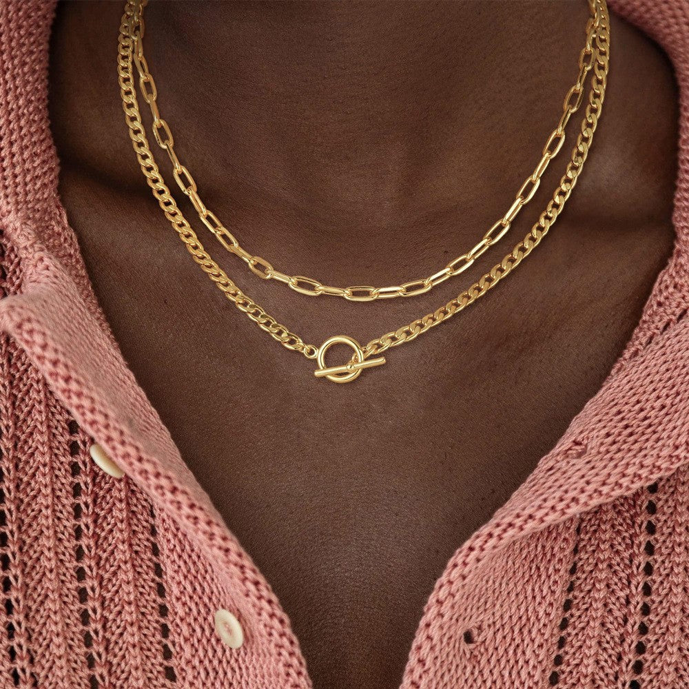 Collar con dije de corazón y perla