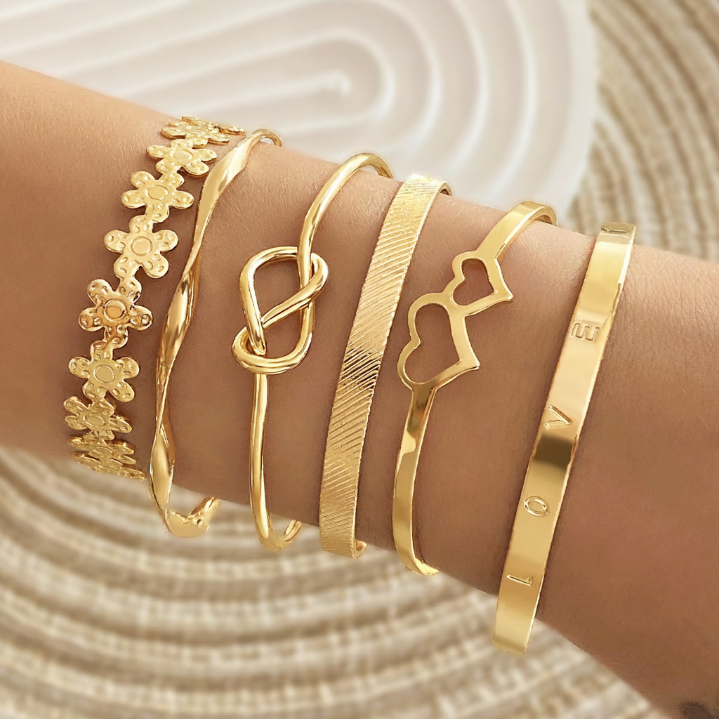 Pulsera de cadena vintage con apertura ajustable - 10