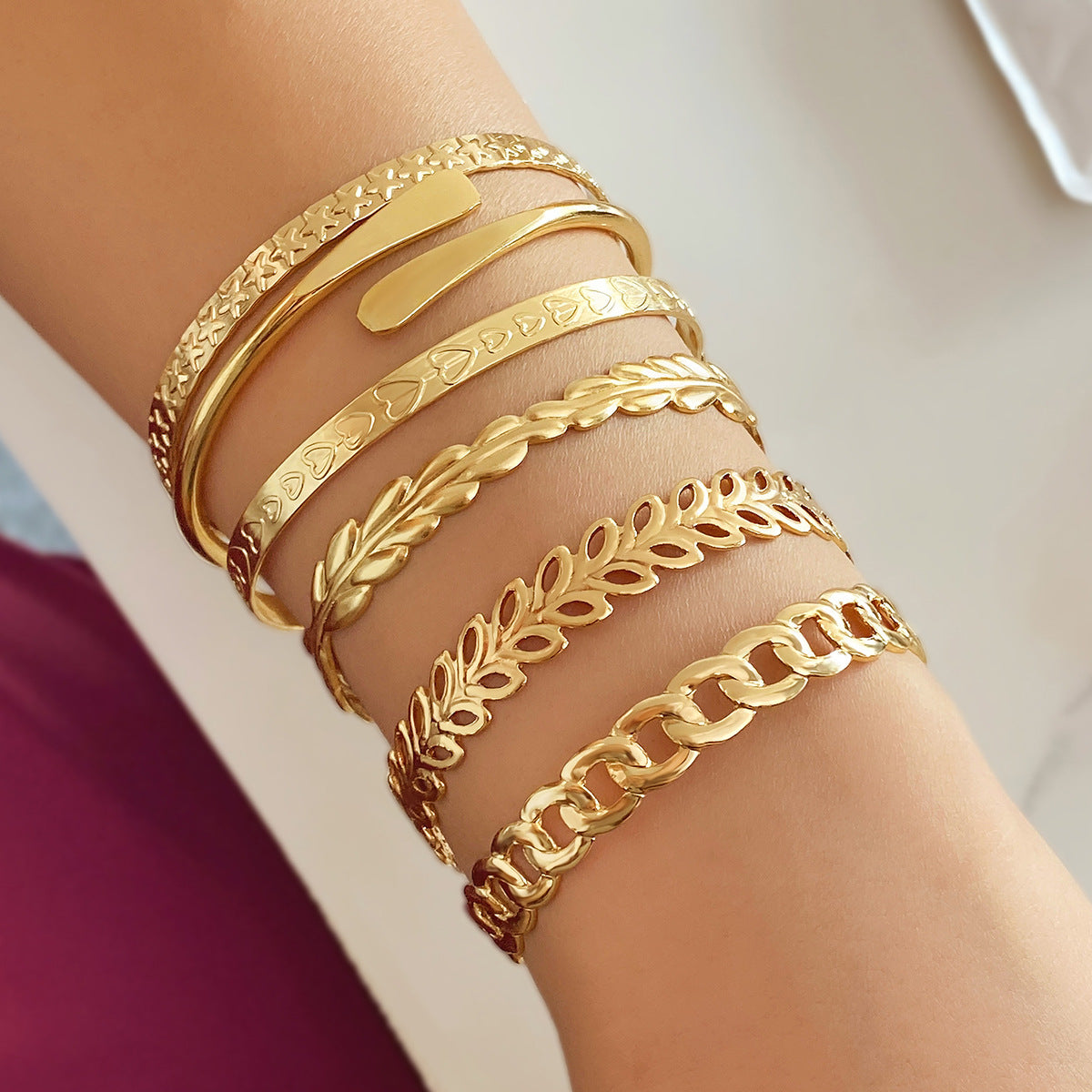 Pulsera de cadena vintage con apertura ajustable