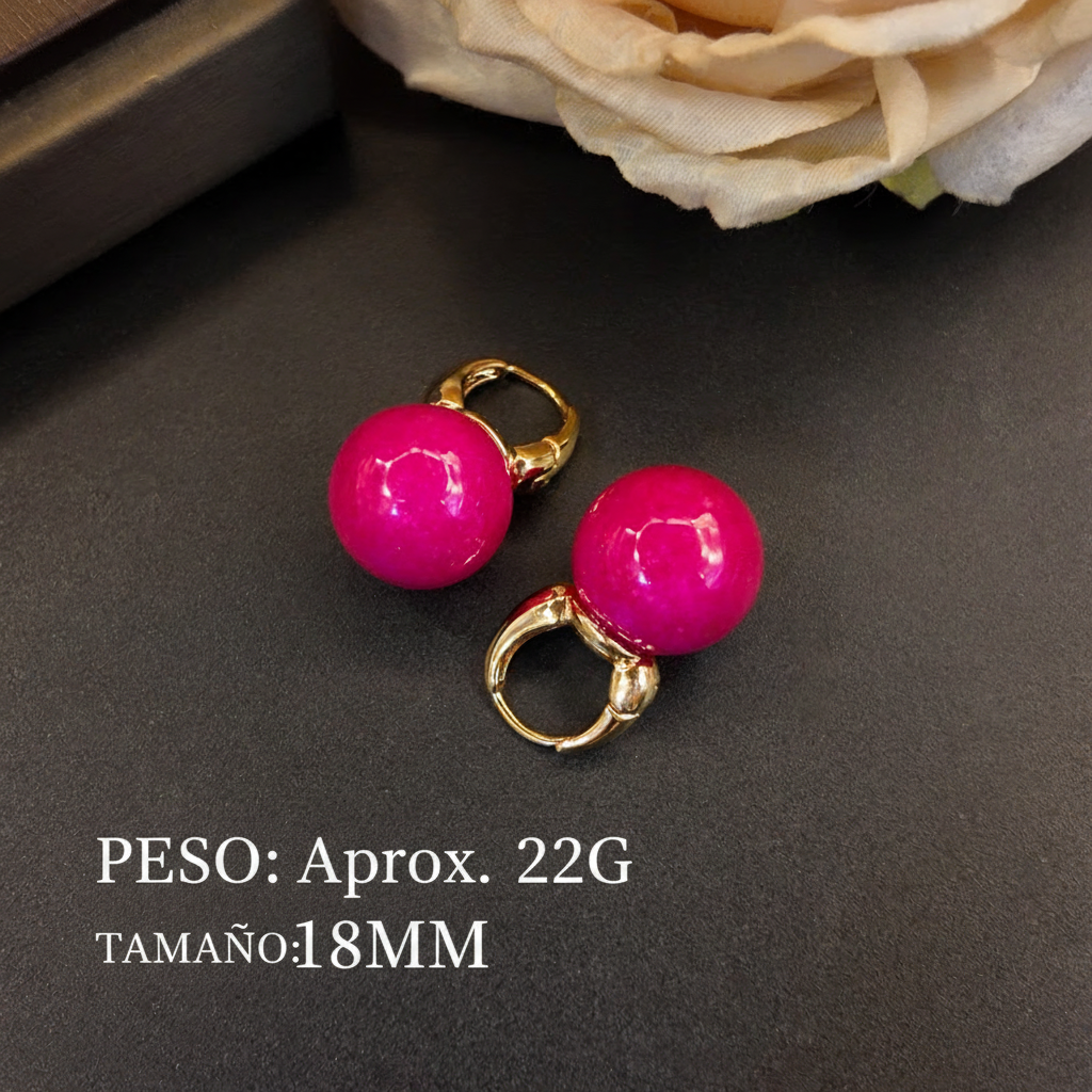 Aretes de presión de colores - 11