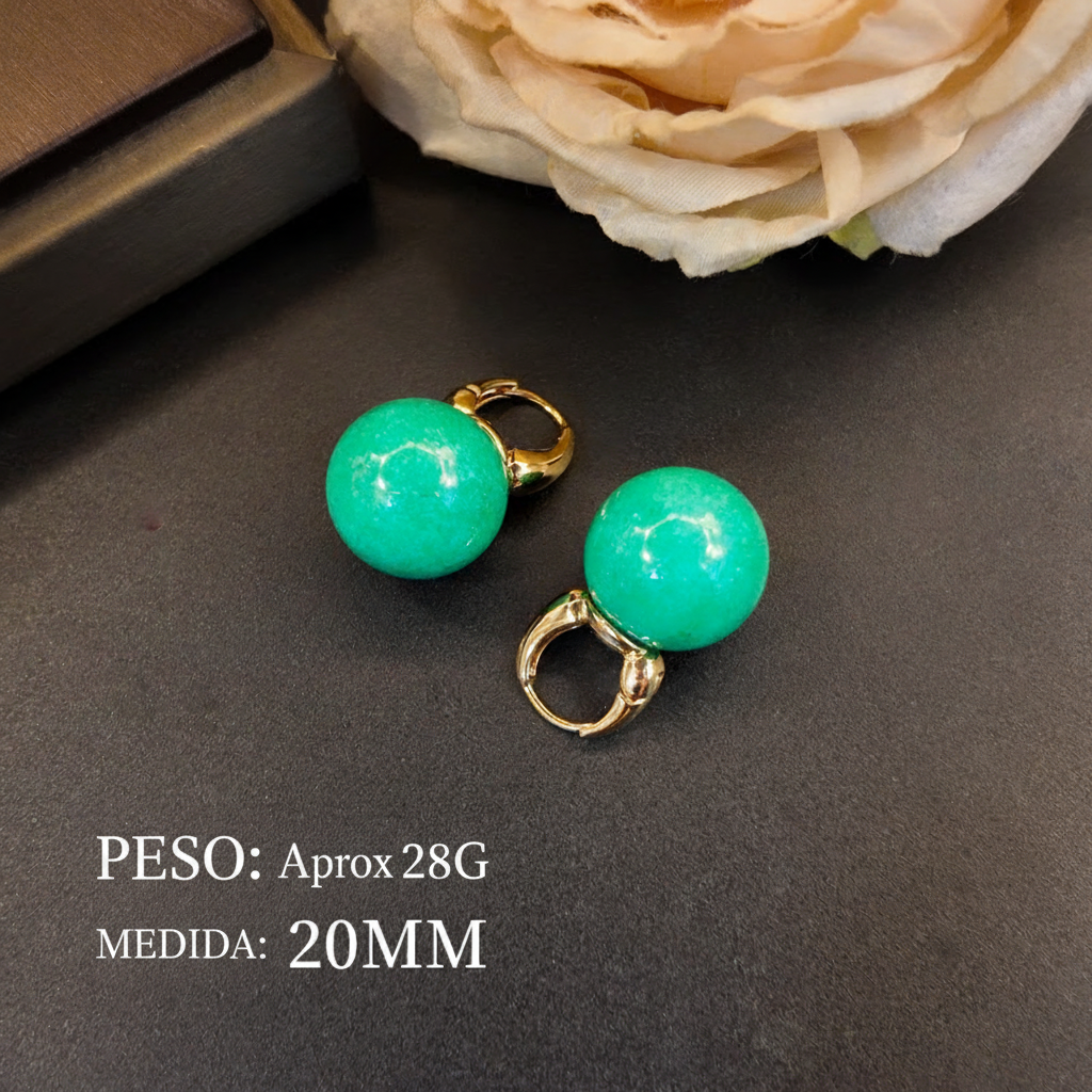 Aretes de presión de colores - 12