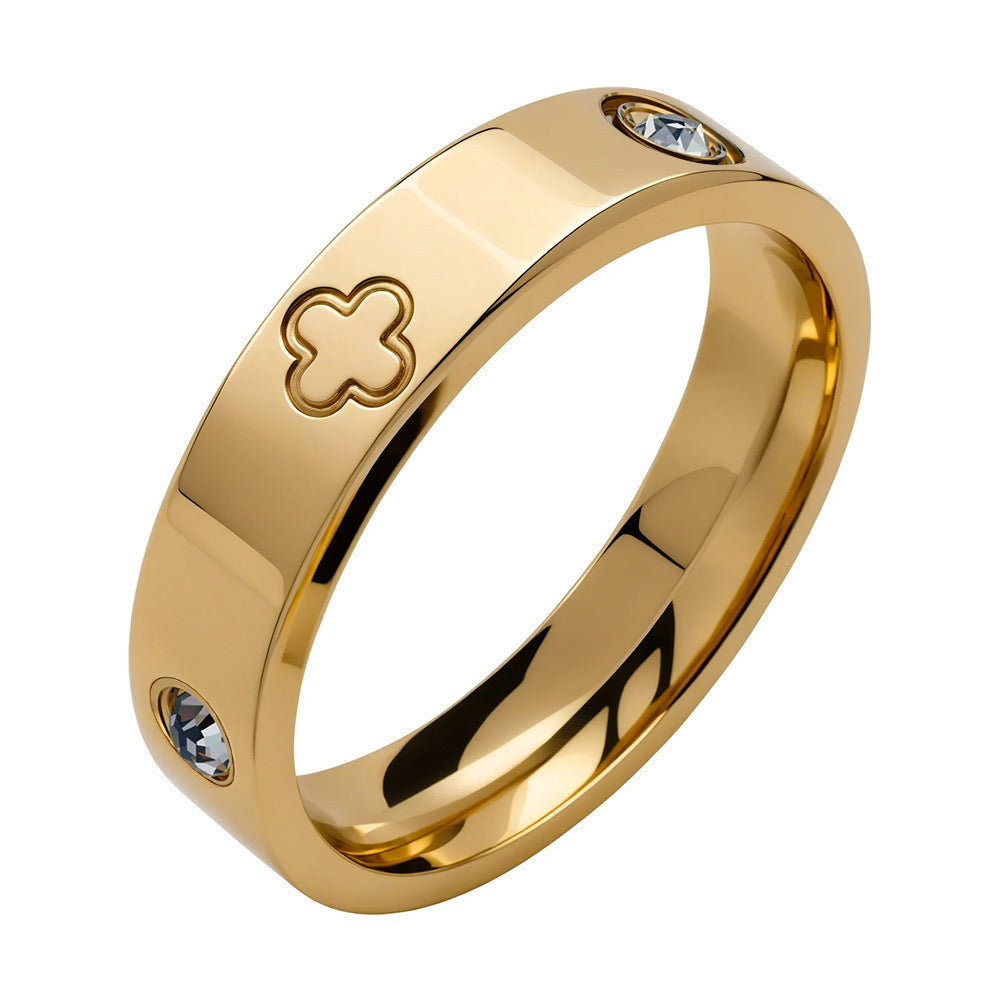 Set de 4 Piezas Pulseras y Anillos con Circones Dorado - 9